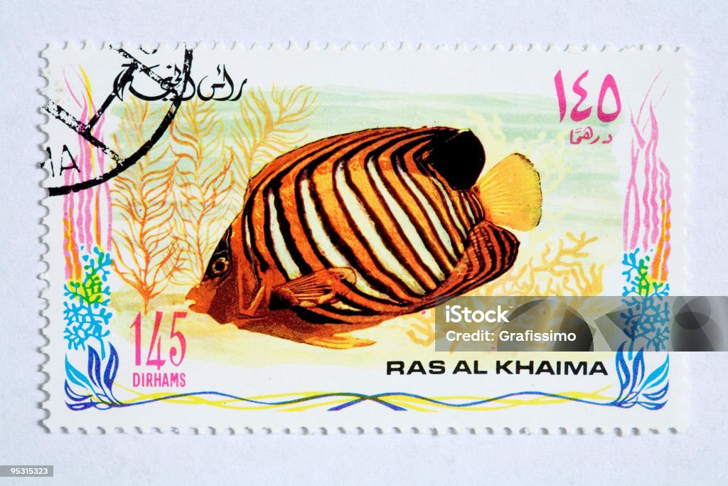 Close up of arabian post stamp  Postage Stamp stock illustration