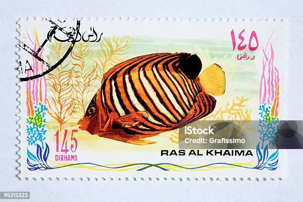 Close Up Of Arabian Post Stamp Stock Illustration - Download Image Now - Postage Stamp, Tropical Fish, Air Mail