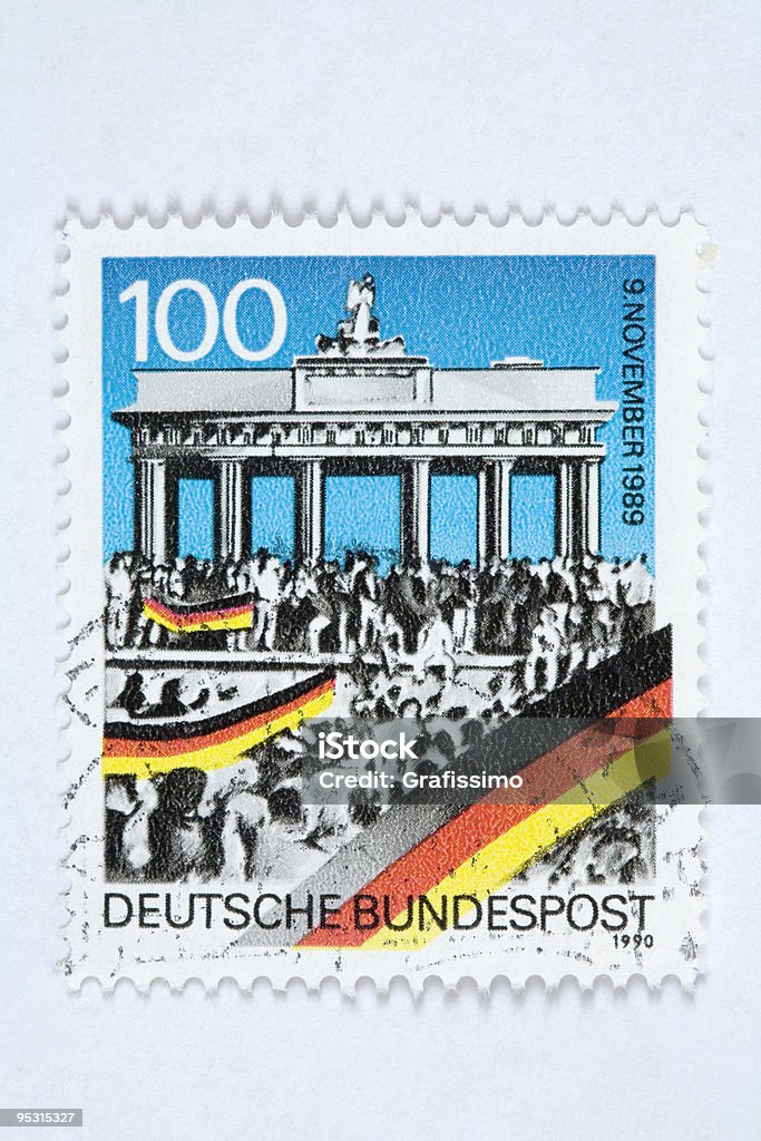 Deutsche post-stamp Berliner Mauer 1990 - Lizenzfrei Briefmarke Stock-Foto