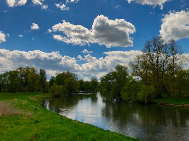 istock River Regnitz in Franconia with a beautiful sky 953156622