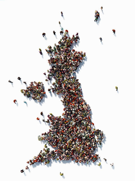 istock Human Crowd Forming A Great Britain Map: Population And Social Media Concept 953156838