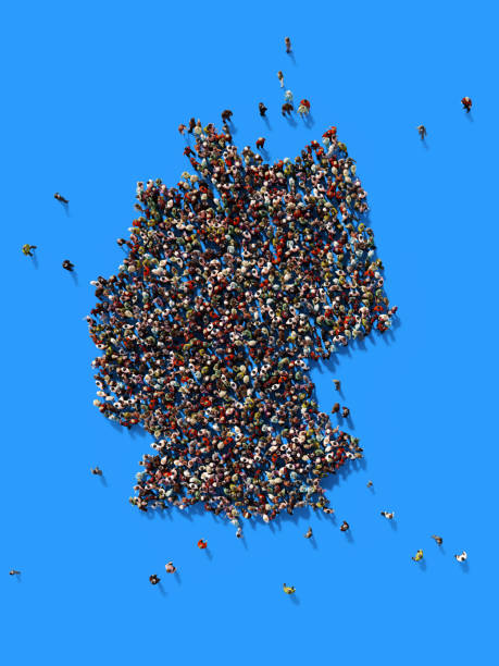 istock Human Crowd Forming A Germany Map: Population And Social Media Concept 953157010