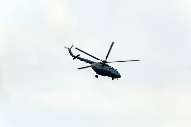 istock Flying helicopters in the sky. 953163050