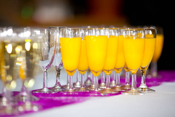 Fresh fruit juice in glass cups