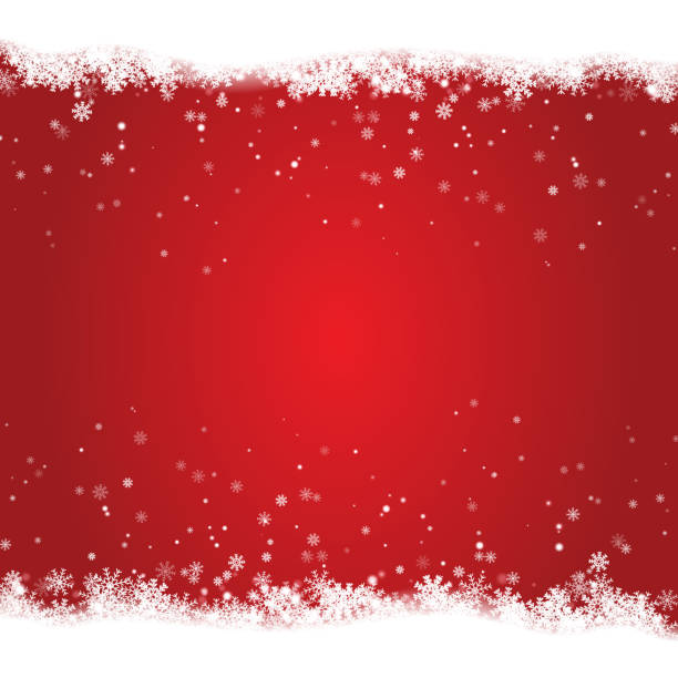 istock Christmas snow frame isolated on red background. Christmas greeting decoration for banner, poster, card. Vector illustration. 953164756