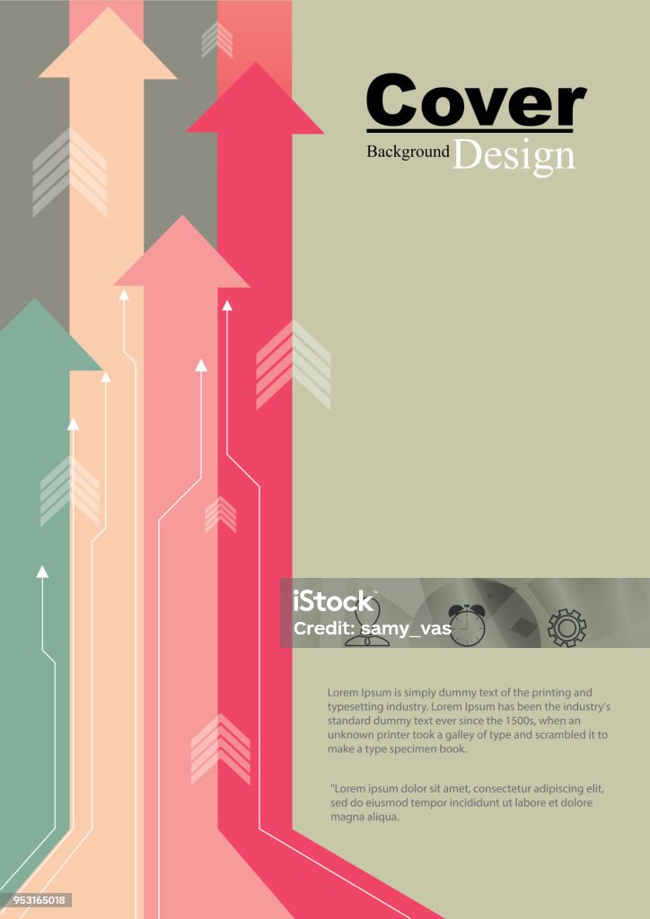 Livre couverture Business croissance Concept Design - clipart vectoriel de Flèche directionnelle libre de droits