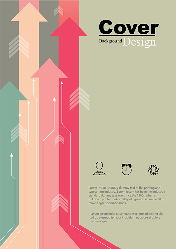 Cover template with business arrow growth concept for book, brochure, report or poster.