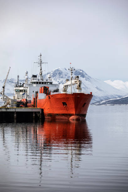 istock Cargo ship at the harbor in Tromso - Norway 953168682