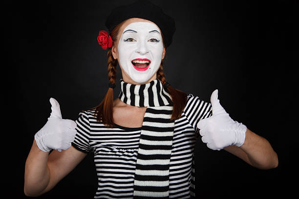 istock Happy mime comedian showing thumbs up 95317047
