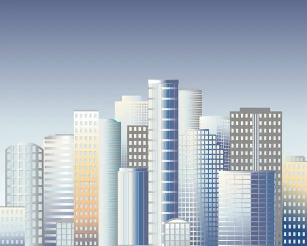 Vector illustration of City. Building. Skyscrapers. Window. Walls. Architectur. Urban landscape.