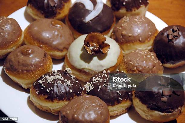 Chocolate Hanukah Doughnut Stock Photo - Download Image Now - Color Image, Cultures, Dessert - Sweet Food