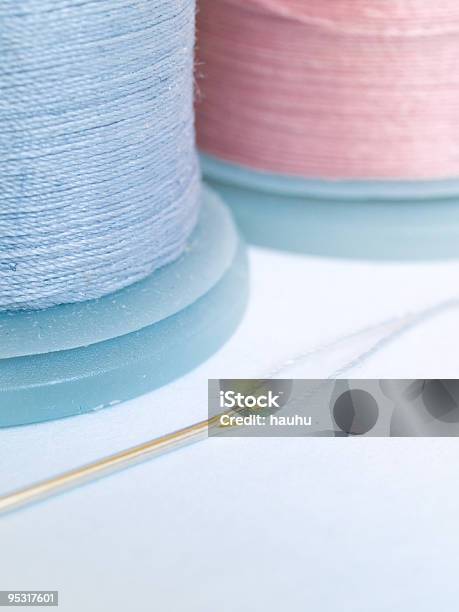 Thread And Needle Stock Photo - Download Image Now - Blue, Close-up, Clothing