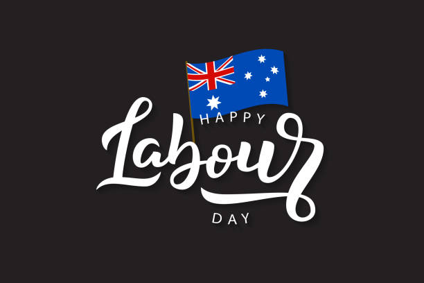 istock Vector realistic isolated lettering logo for Labour Day in Australia for decoration and covering on the dark background. Concept of Happy Labour Day. 953176518