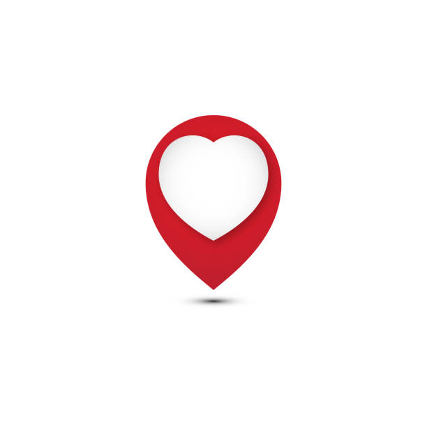 istock Creative design love icon on the location mark with red color 953176952