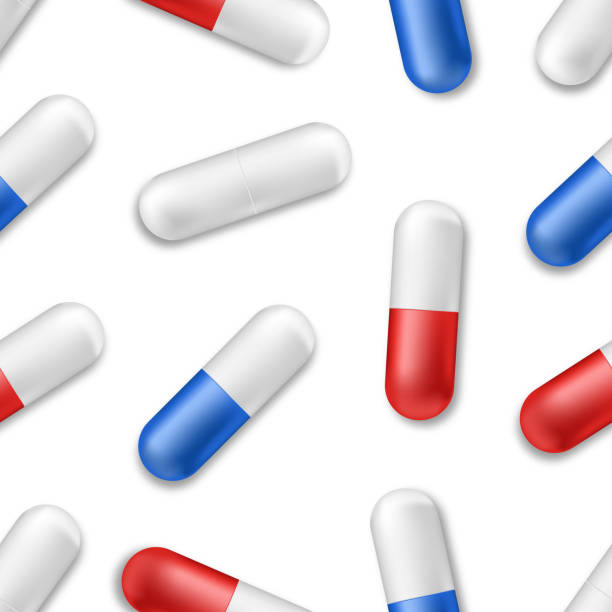istock Vector isolated realistic seamless pattern with medical pills for decoration and covering on the white background. Concept of medicine, healthcare and doctor profession. 953179306