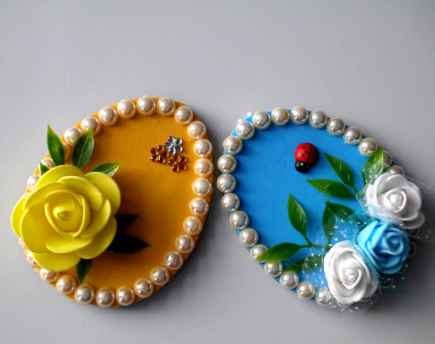 istock Self-made magnets on the refrigerator 953180340