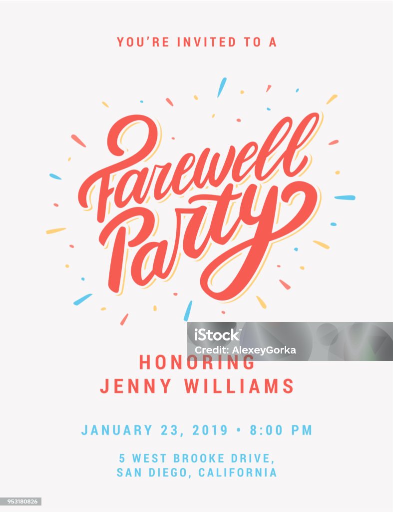 Farewell party invitation. Farewell party invitation. Vector hand drawn illustration. Invitation stock vector