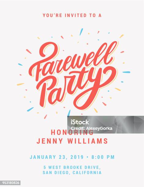 Farewell Party Invitation Stock Illustration - Download Image Now - Invitation, Separation, Party - Social Event