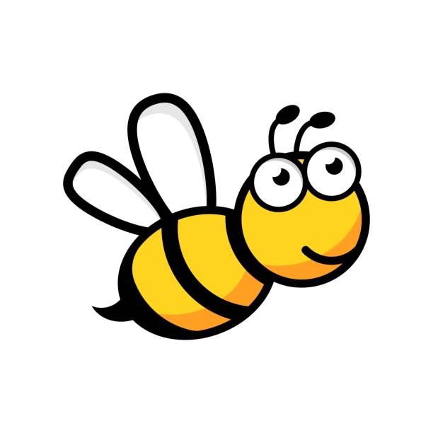 ilustrações de stock, clip art, desenhos animados e ícones de cartoon bee logo icon in flat style. wasp insect illustration on white isolated background. bee business concept. - eye catcher
