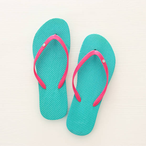pair of flip flops isolated on white