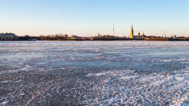 istock panoramic view of frozen Neva river and Fortress 953200998