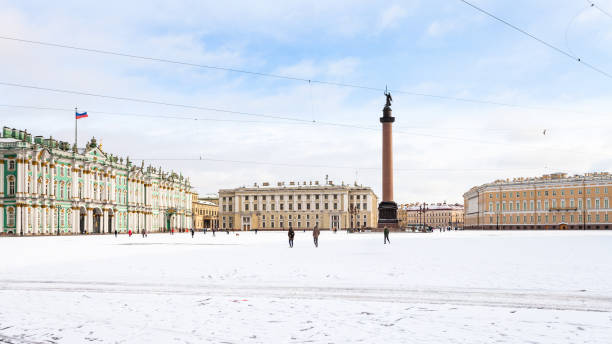 istock panoramic view of snow-coverd Palace Square 953201298