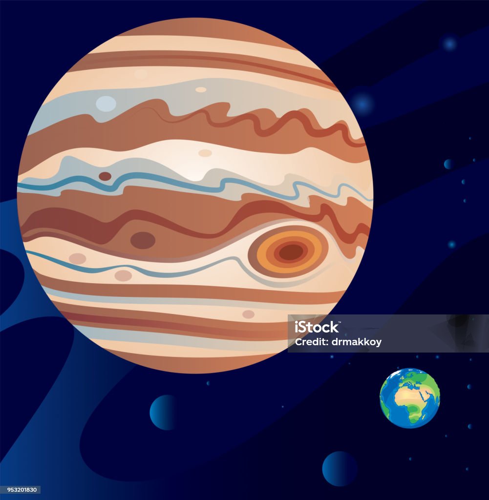 지구와 목성 목성에 대한 스톡 벡터 아트 및 기타 이미지 - 목성, 만화, 화성-행성 - Istock