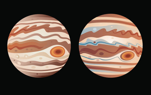 ilustraciones, imágenes clip art, dibujos animados e iconos de stock de jupiter planeta - deep of field