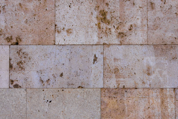 istock Slabs of natural limestone, building cladding, stone background 953204088