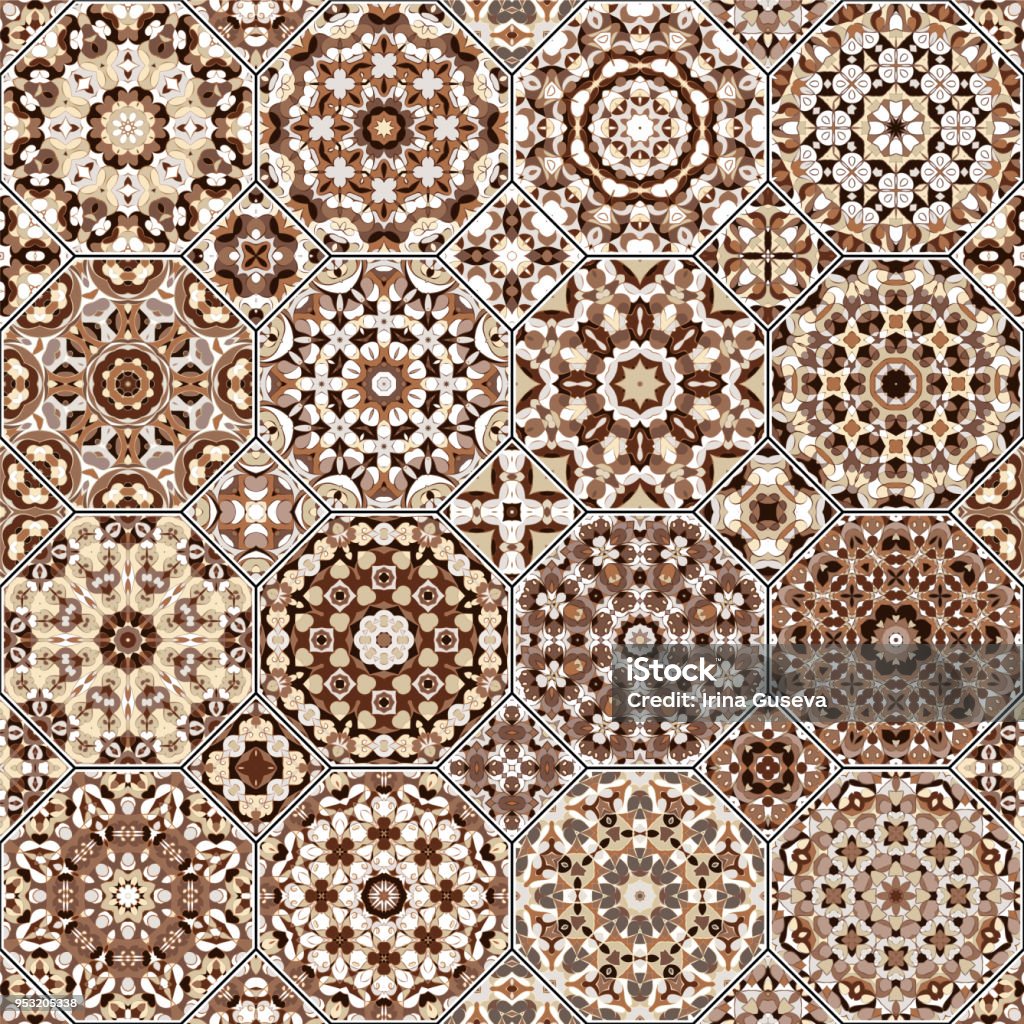 Octagonal Motif Set Of Octagonal And Square Patterns Stock Illustration - Download ...