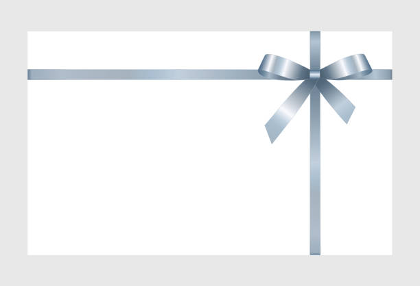 istock Invitation, Greeting or Gift Card With Blue Ribbon And A Bow  on white background.  Gift Voucher Template with  place for text. 953205376