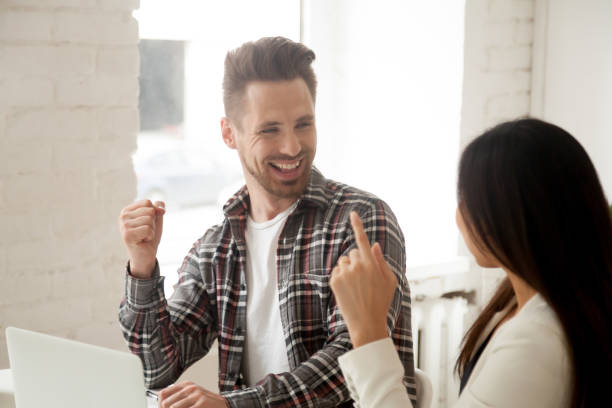 istock Excited colleagues feeling happy celebrating good teamwork result or success 953210794