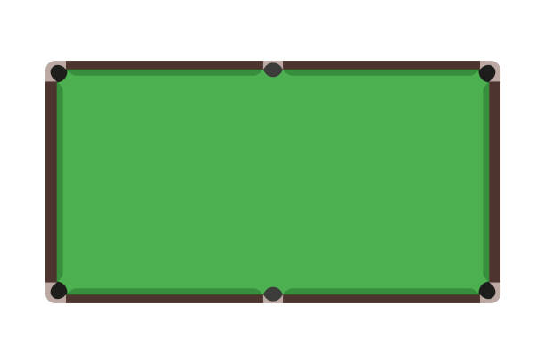 illustrations, cliparts, dessins animés et icônes de table de snooker plate. vue de dessus du champ vert billard. illustration vectorielle. - snooker ball