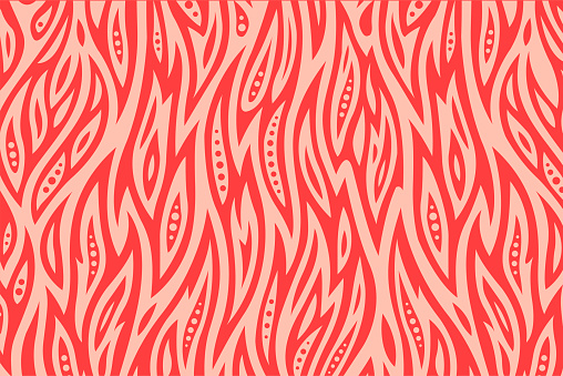 Beautiful pink flat pattern with stylized flames