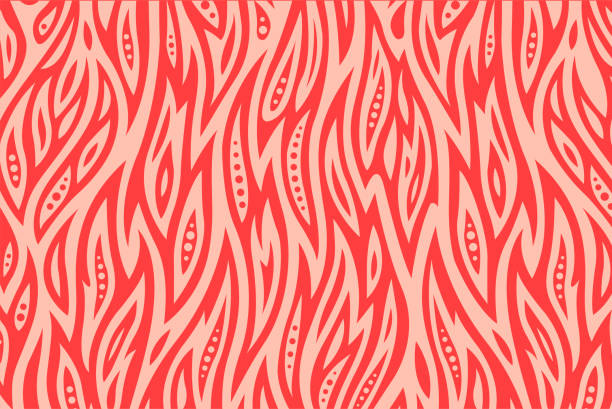 Pink pattern with fire Beautiful pink flat pattern with stylized flames fire natural phenomenon stock illustrations