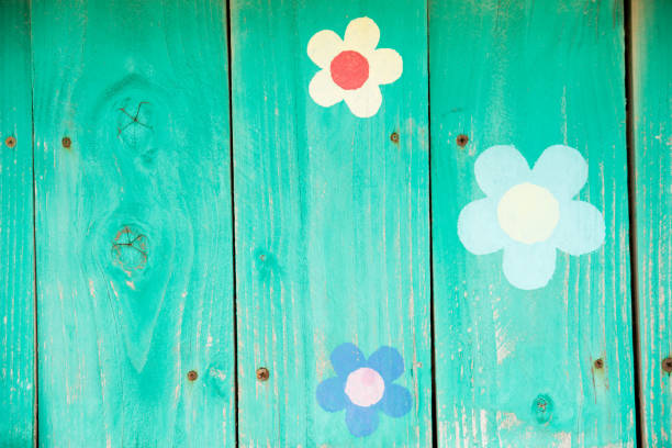 pattern wall background made with textured multicolored old weathered wood plank