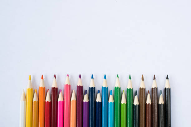 istock Directly Above Shot Of Colored Pencils Over White Background 953230430