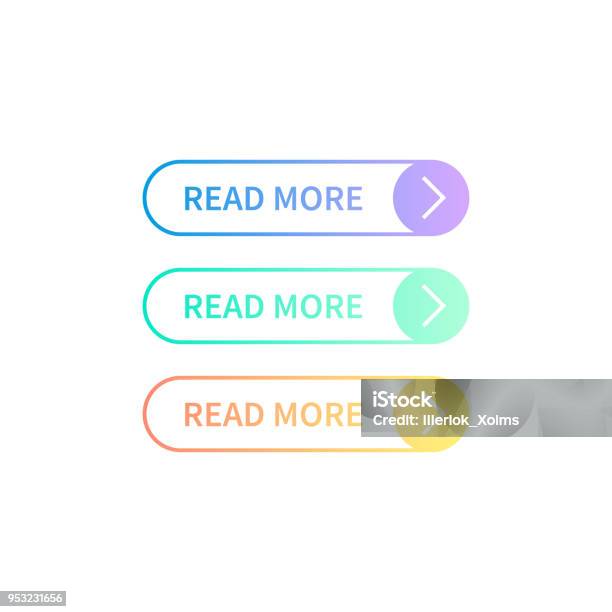Read More Color Read More Colorful Button Set Vector Illustration Stock Illustration ...