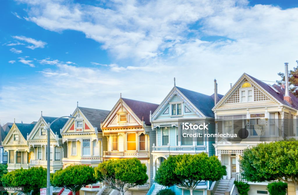 San Francisco pintado señoras en Alamo Square - Foto de stock de San Francisco libre de derechos