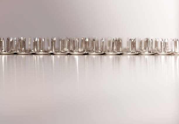set of red push pins isolated on white background.