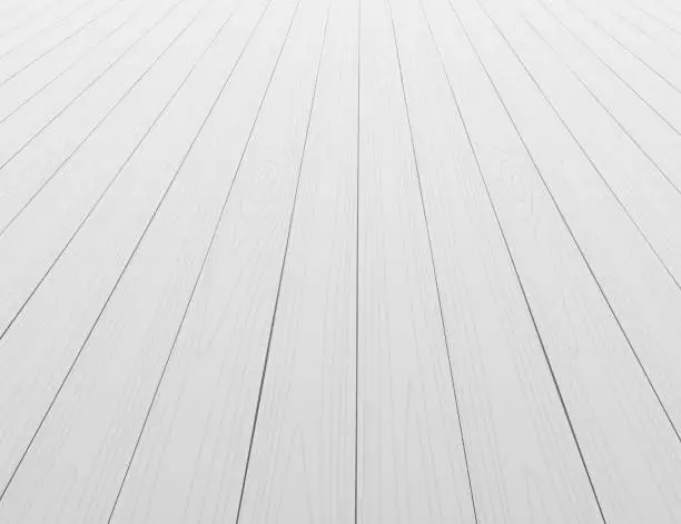 Vector illustration of White wooden floor background in perspective