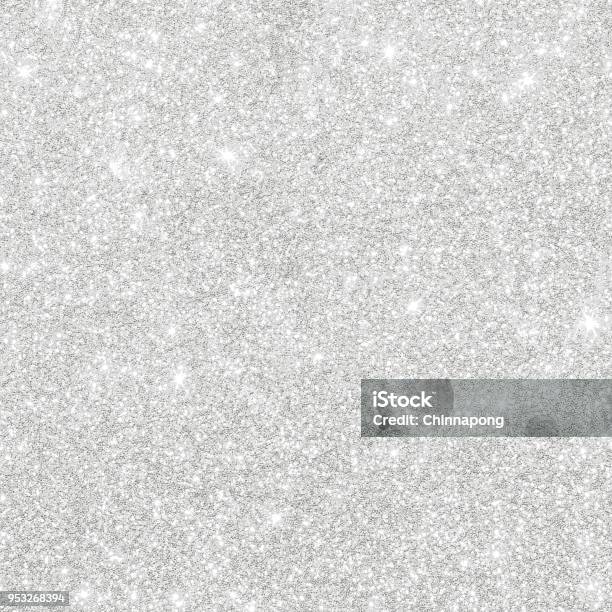 Silver Glitter Texture White Sparkling Shiny Wrapping Paper Background For Christmas Holiday Seasonal Wallpaper Decoration Greeting And Wedding Invitation Card Design Element Stock Photo - Download Image Now