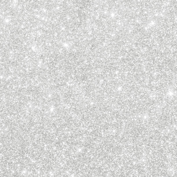 silver glitter texture white sparkling shiny wrapping paper background for christmas holiday seasonal wallpaper decoration, greeting and wedding invitation card design element - silver paper imagens e fotografias de stock