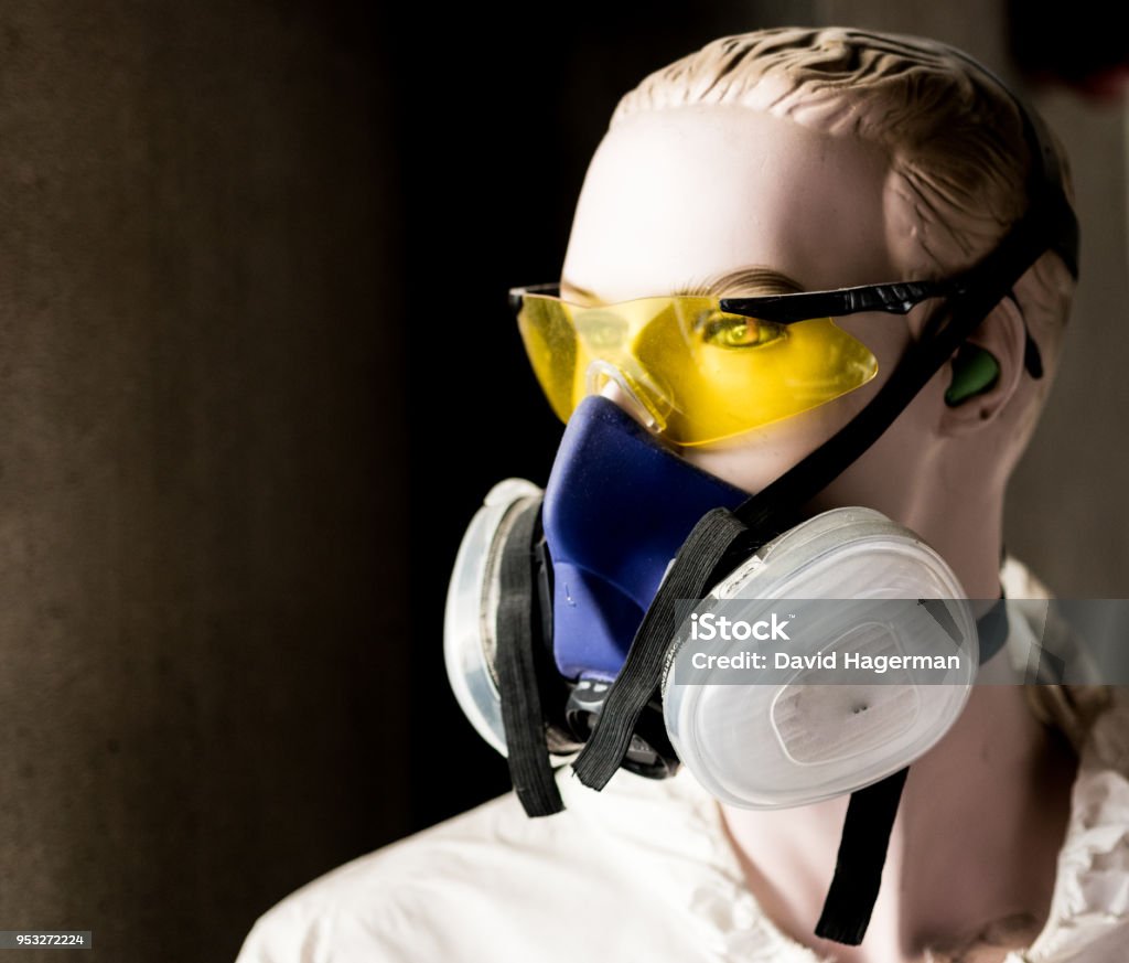 Manơcanh An Toàn Mô Hình Kính Màu Vàng Và Mặt Nạ Hô Hấp Hình ảnh ...