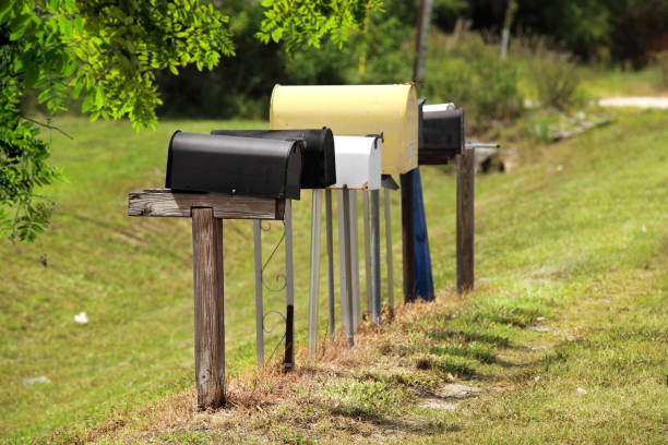 istock Group of colorful mailbox in a row in Florida 953273522