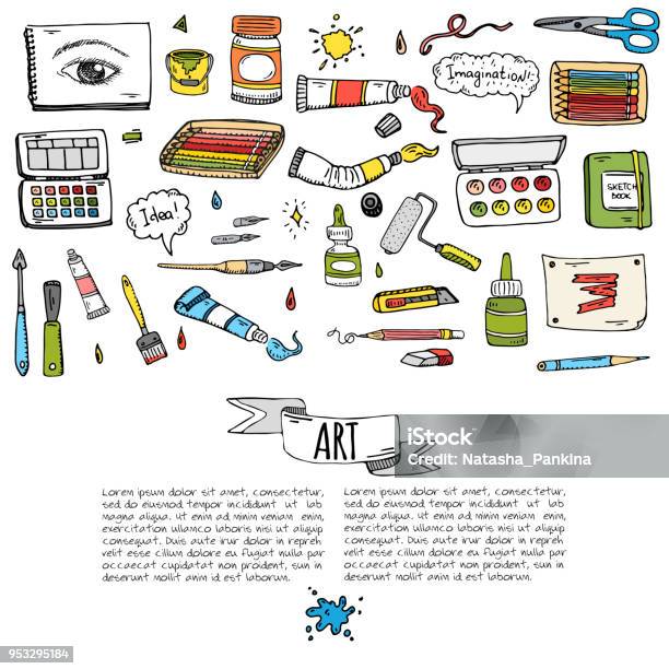 Art And Craft Tools Icons Set Stock Illustration - Download Image Now - Pen, Art, Artist