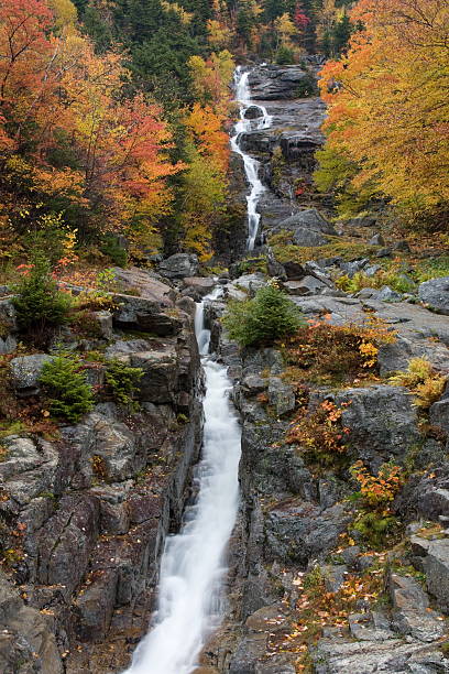 シルバーカスケード・クロフォード刻み、ニューハンプシャー州 - silver cascade falls ストックフォトと画像