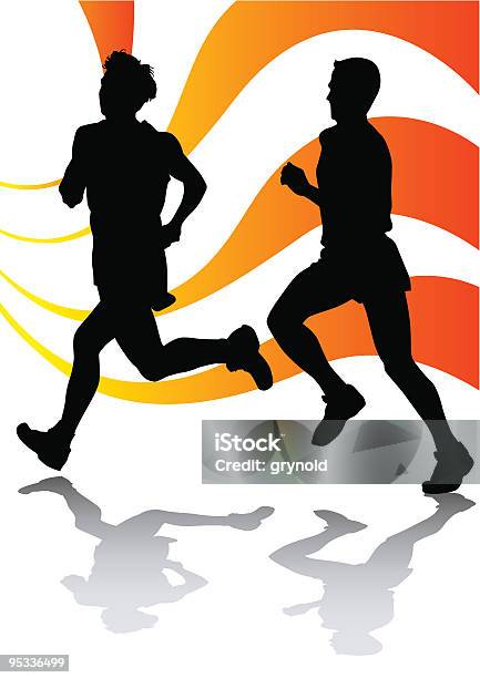 Runing Man Group Vector Running Man Group Stock Illustration - Download Image Now - Active ...