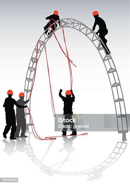 Ilustración de Equipo De Trabajo y más Vectores Libres de Derechos de Actividad - Actividad, Adulto, Casco - Herramientas profesionales