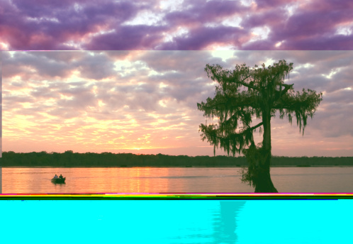 Sunset at Lake Martin near Breaux Bridge, Louisiana.